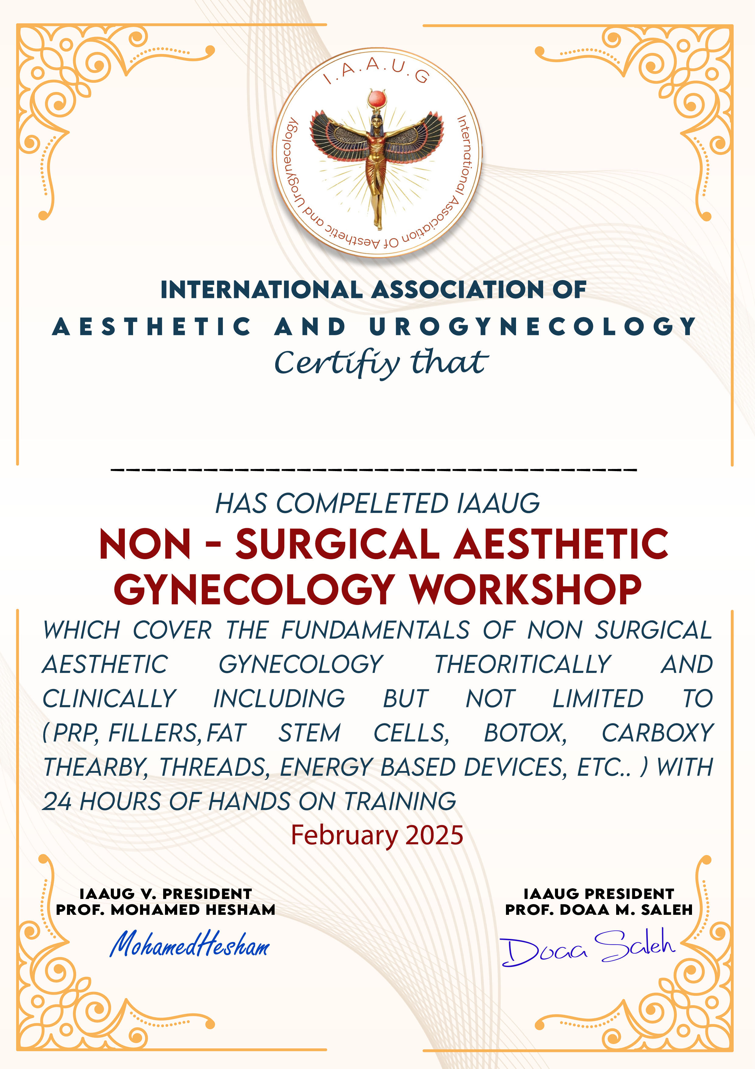 Non-surgical Certificate